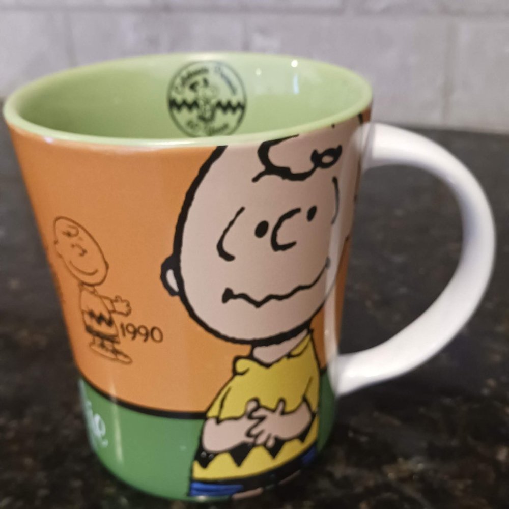 Peanuts 60th Anniversary "Evolution of Charlie Brown" Coffee Mug/Cup 14 oz